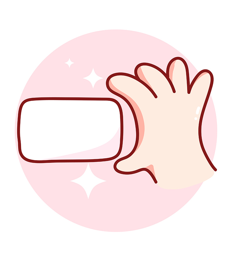 手持卡片/手机的可爱小手