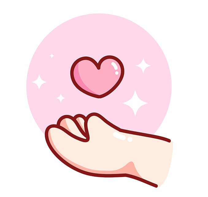 给你小心心插画