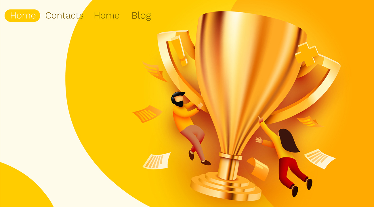 一款精美的矢量奖杯插画