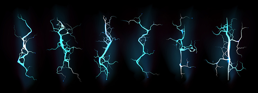 3组闪电矢量素材