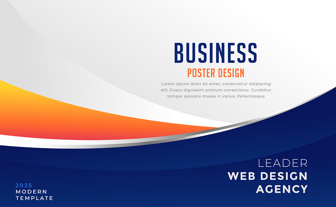 深蓝色橙色简约高端商务背景封面矢量