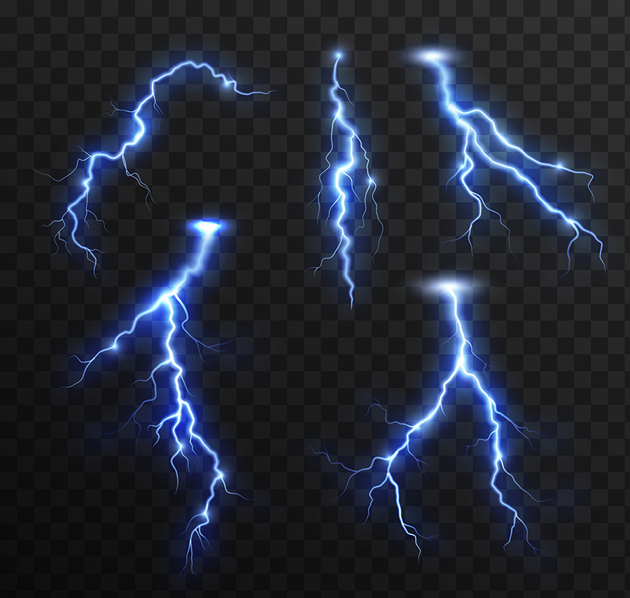 3组闪电矢量素材