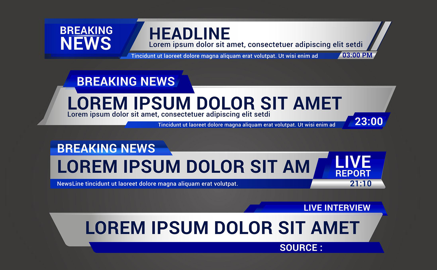 新闻节目直播栏目标题设计矢量素材