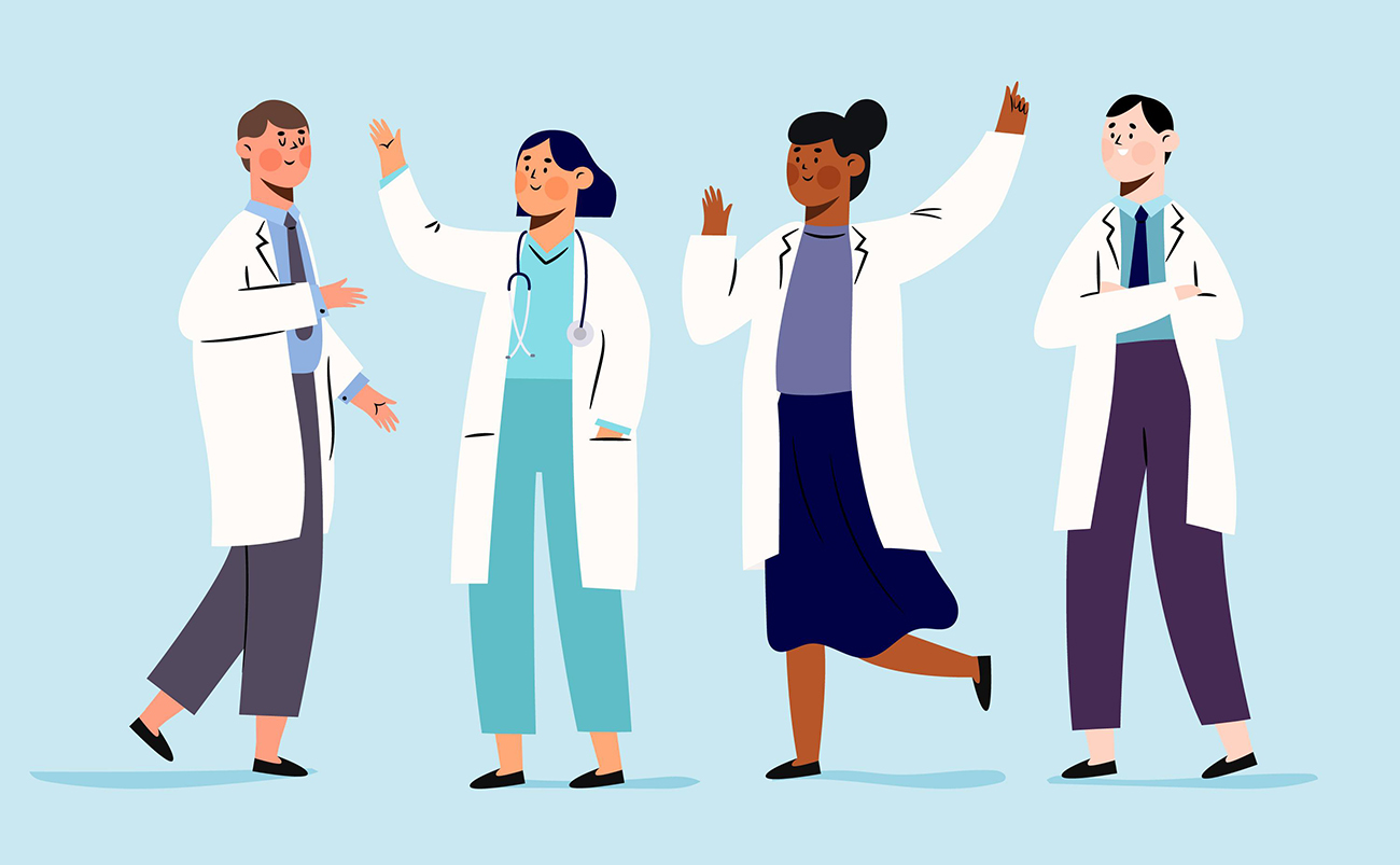 2组医生人物角色插画矢量素材