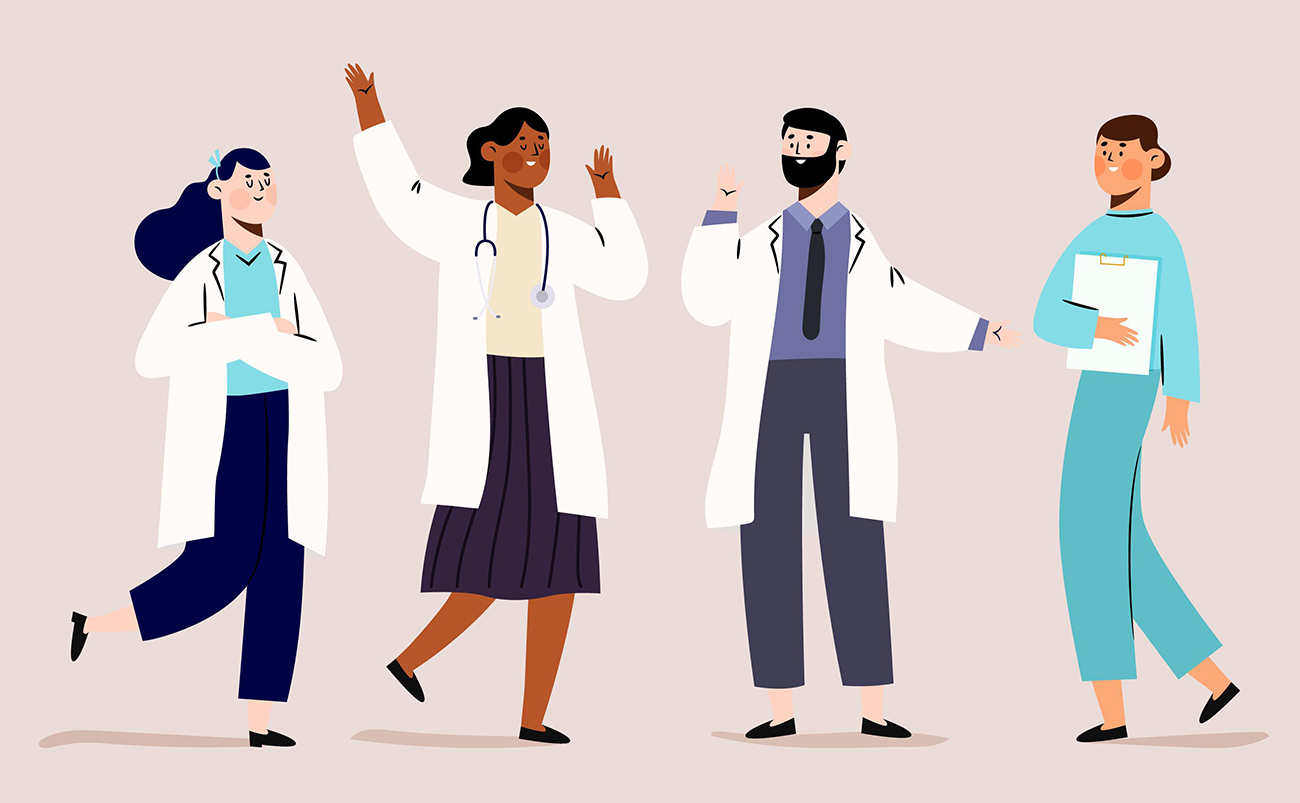 2组医生人物角色插画矢量素材