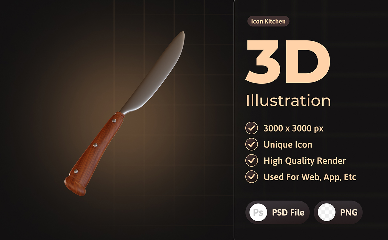 16套黑色3D渲染厨房系列精品插画素材