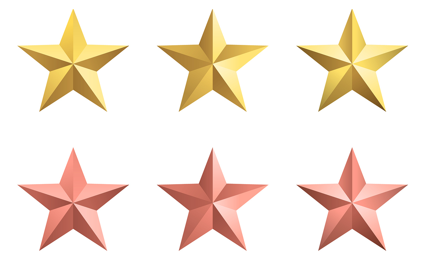 立体感五角星矢量