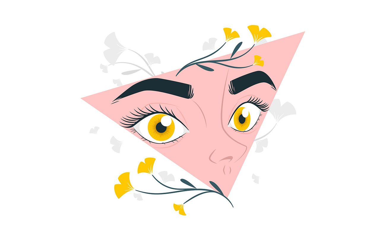 抽象的美女眼睛插画矢量图