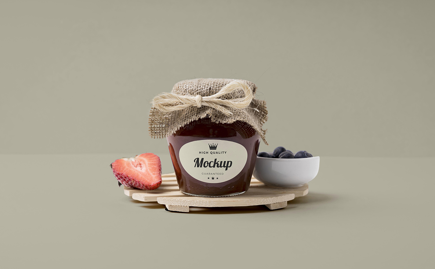 高清草莓酱蓝莓酱果酱样机效果图PSD