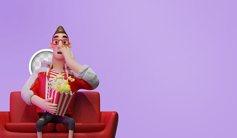 8组3D单身年轻男子系列宅男生活方式插画PSD
