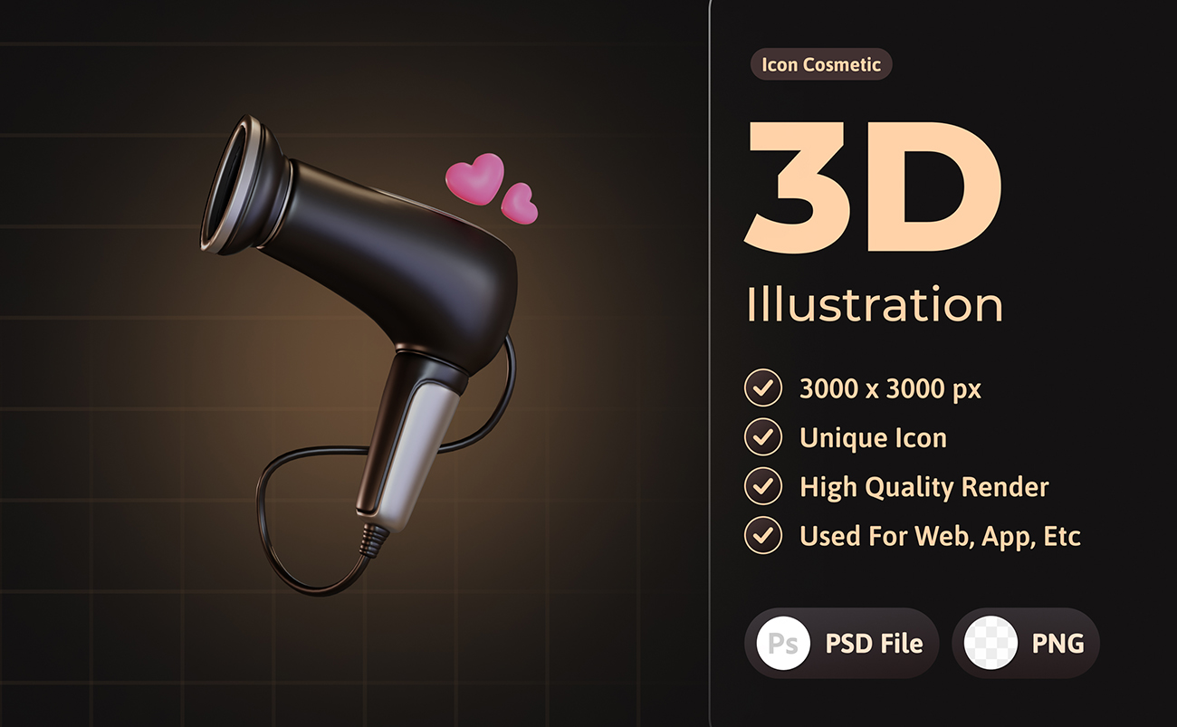 10套精美3D化妆品主题渲染插画PSD