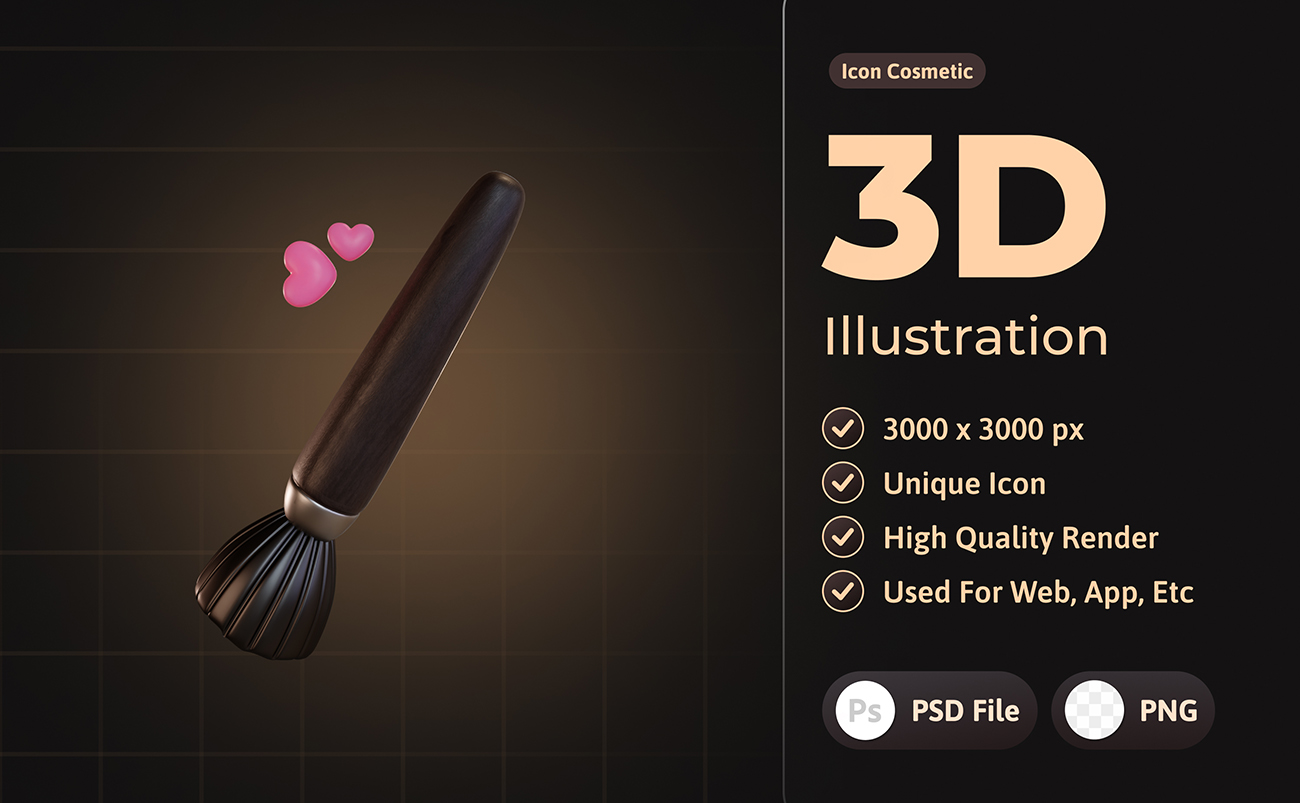 10套精美3D化妆品主题渲染插画PSD