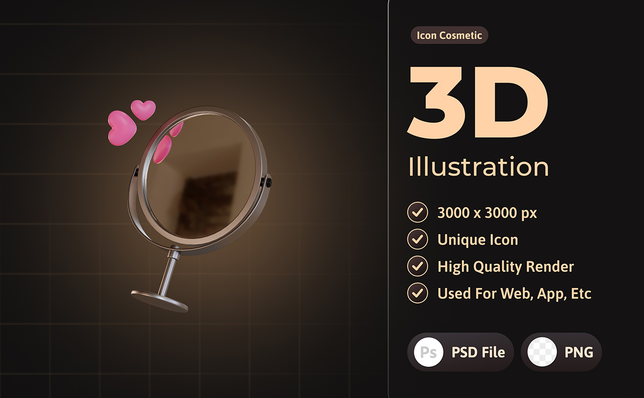 10套精美3D化妆品主题渲染插画PSD