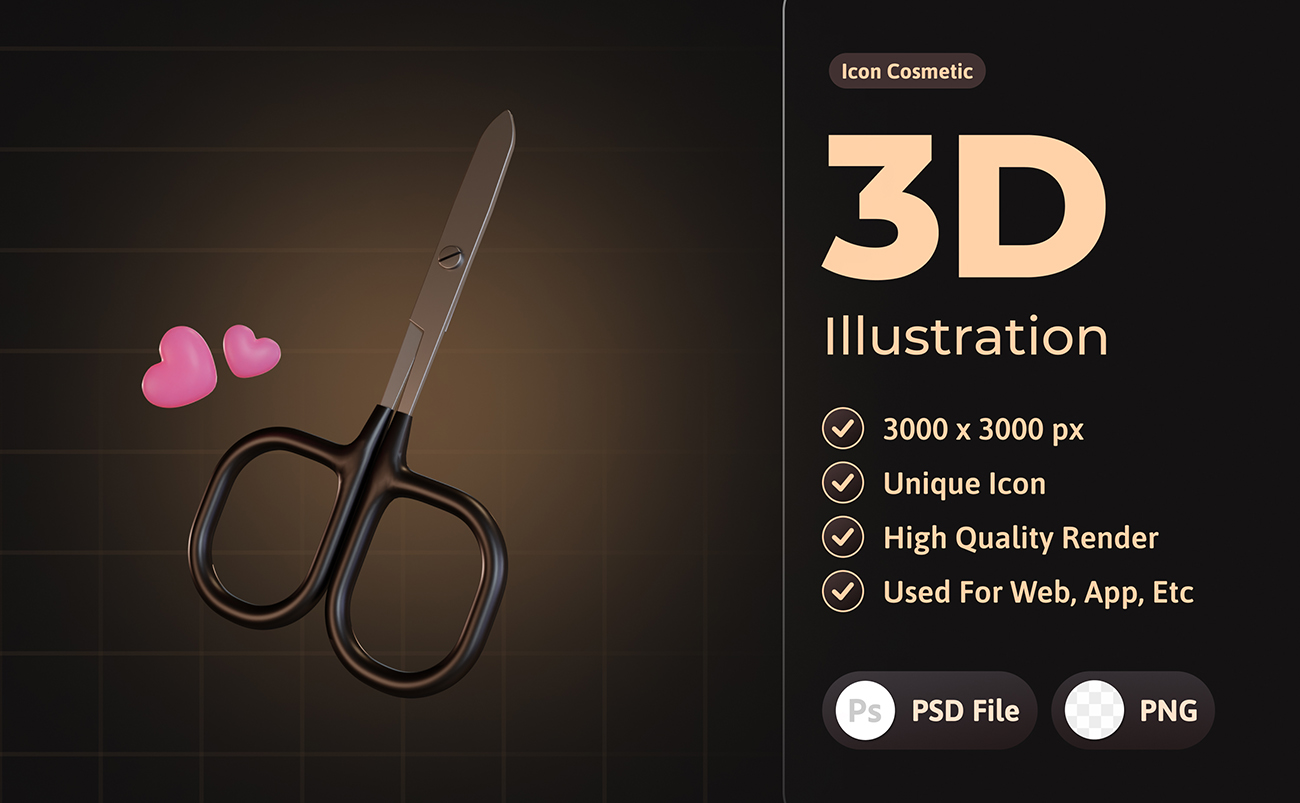 10套精美3D化妆品主题渲染插画PSD