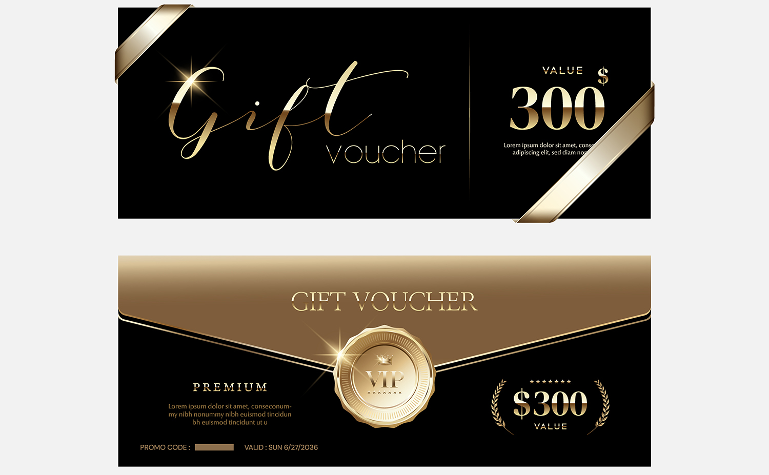 金色豪华邀请函矢量素材EPS