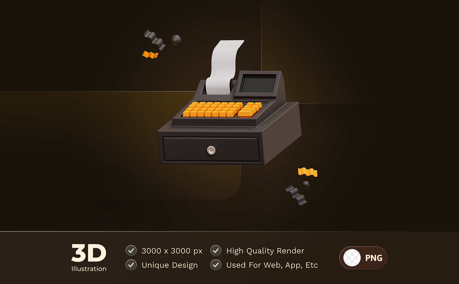 3D立体老式复古打印机元素PSD