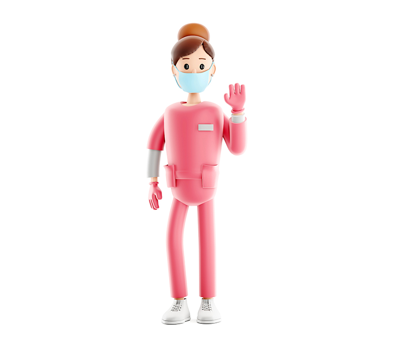 5个3D立体医生护士人物角色插画
