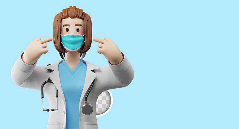 12组精美高清3D医生职业人物系列插画PSD