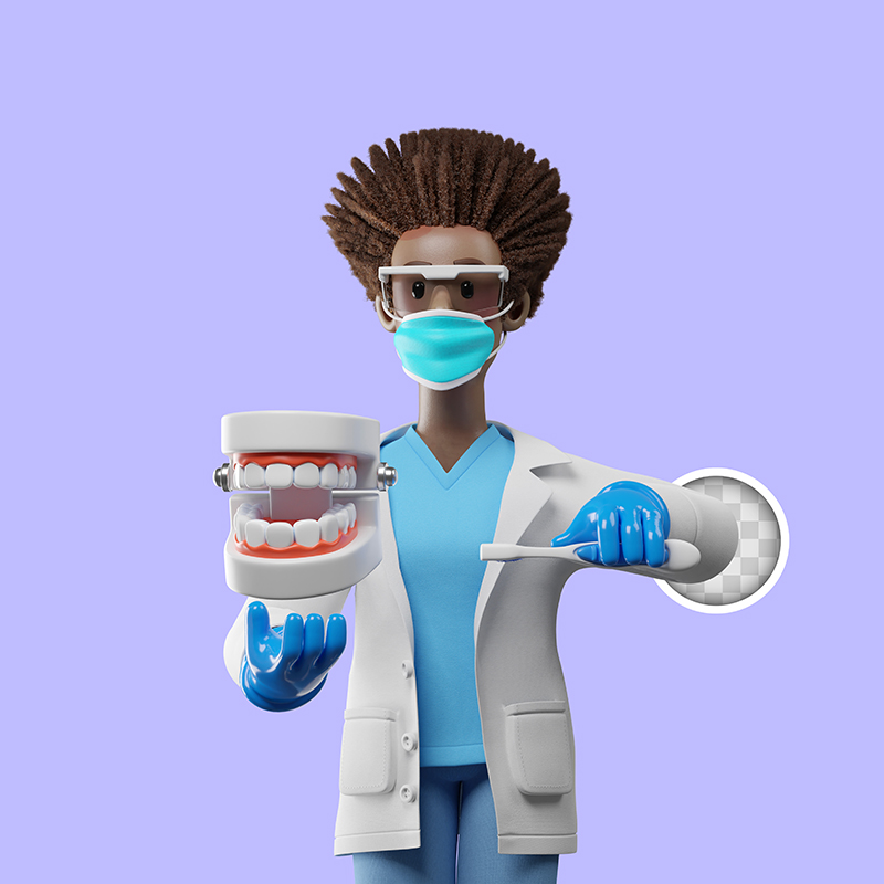 12组精美高清3D医生职业人物系列插画PSD