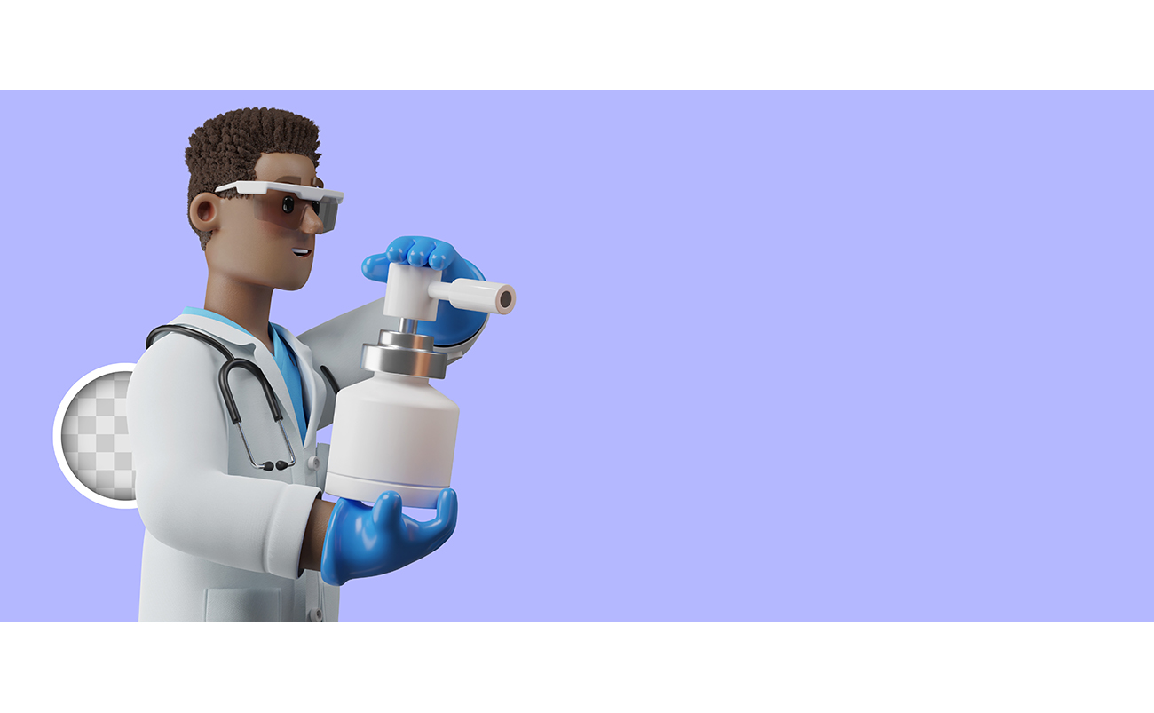 3D黑人医生插画PSD