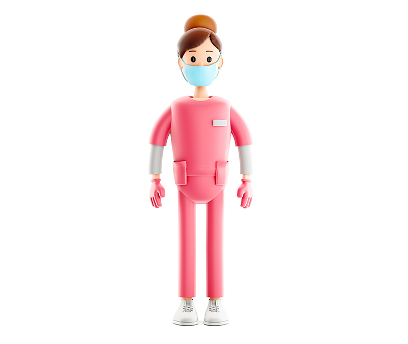 5个3D立体医生护士人物角色插画