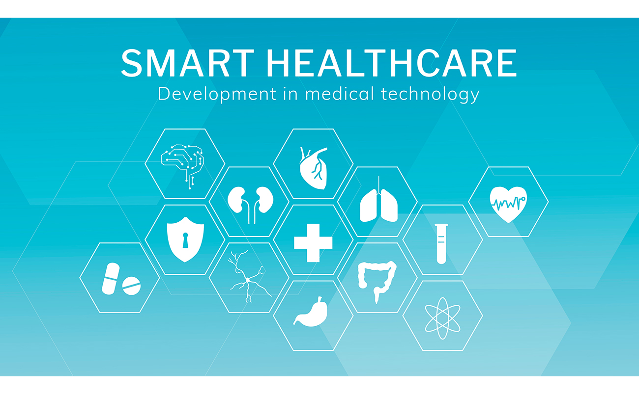 六边形智能健康医疗保健背景板素材