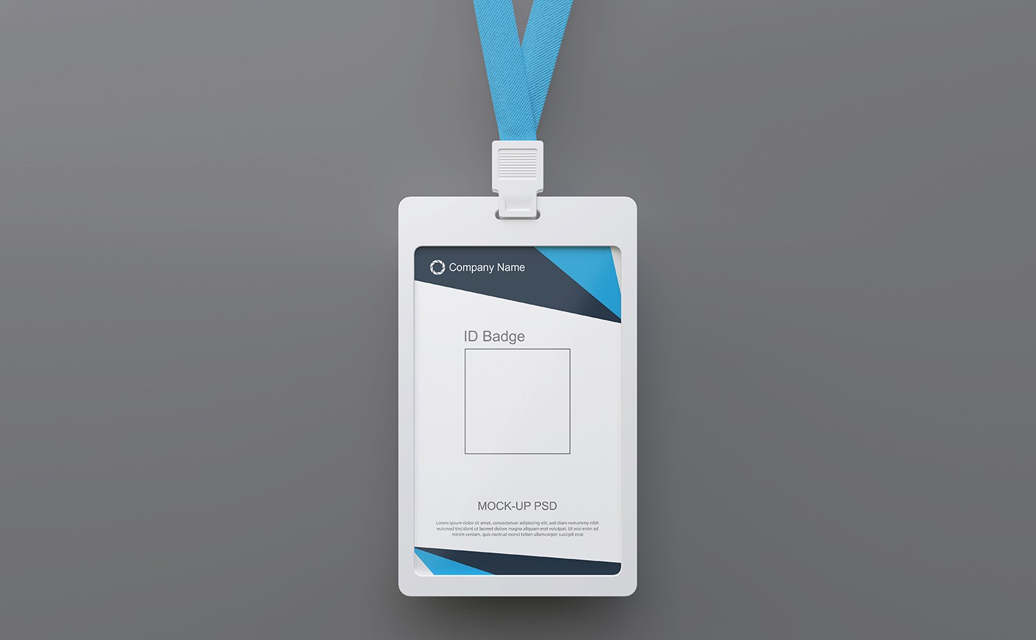 蓝色高品质员工卡工作证样机效果图PSD