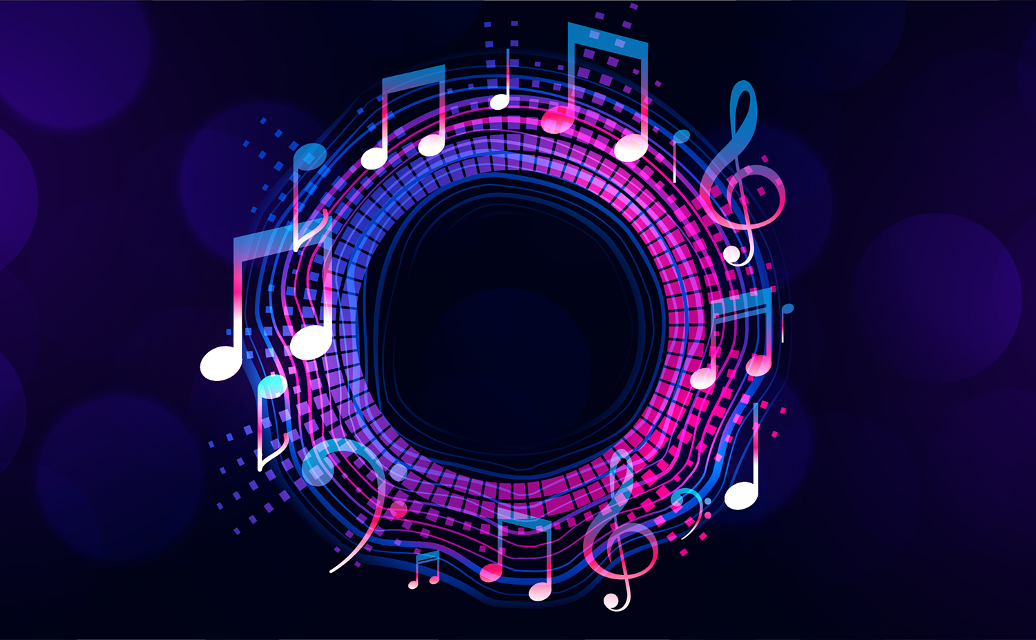 紫色音乐乐符符号背景板素材