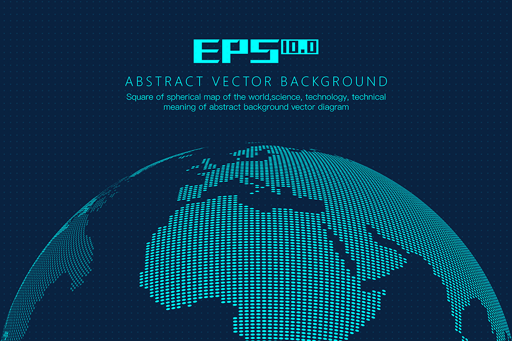 蓝色商务地球矢量背景