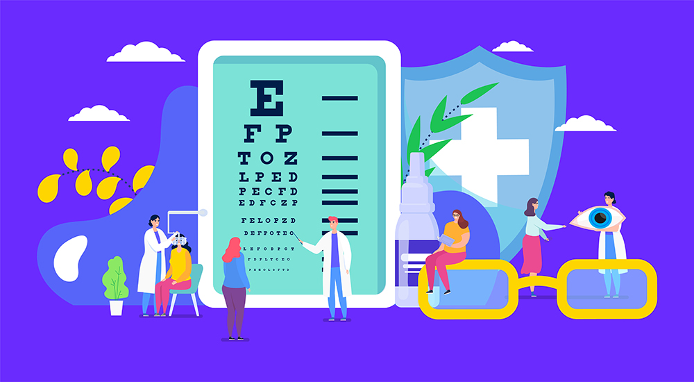 眼科医疗主题系列插画素材包