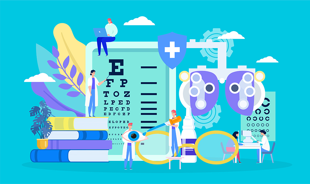 眼科医疗主题系列插画素材包