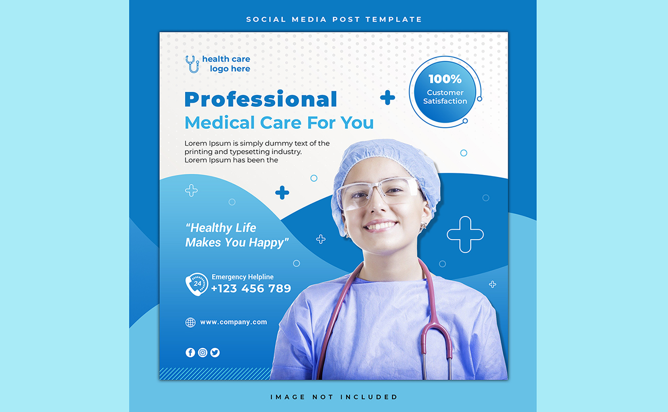 带着手术帽的女医生设计模板PSD素材