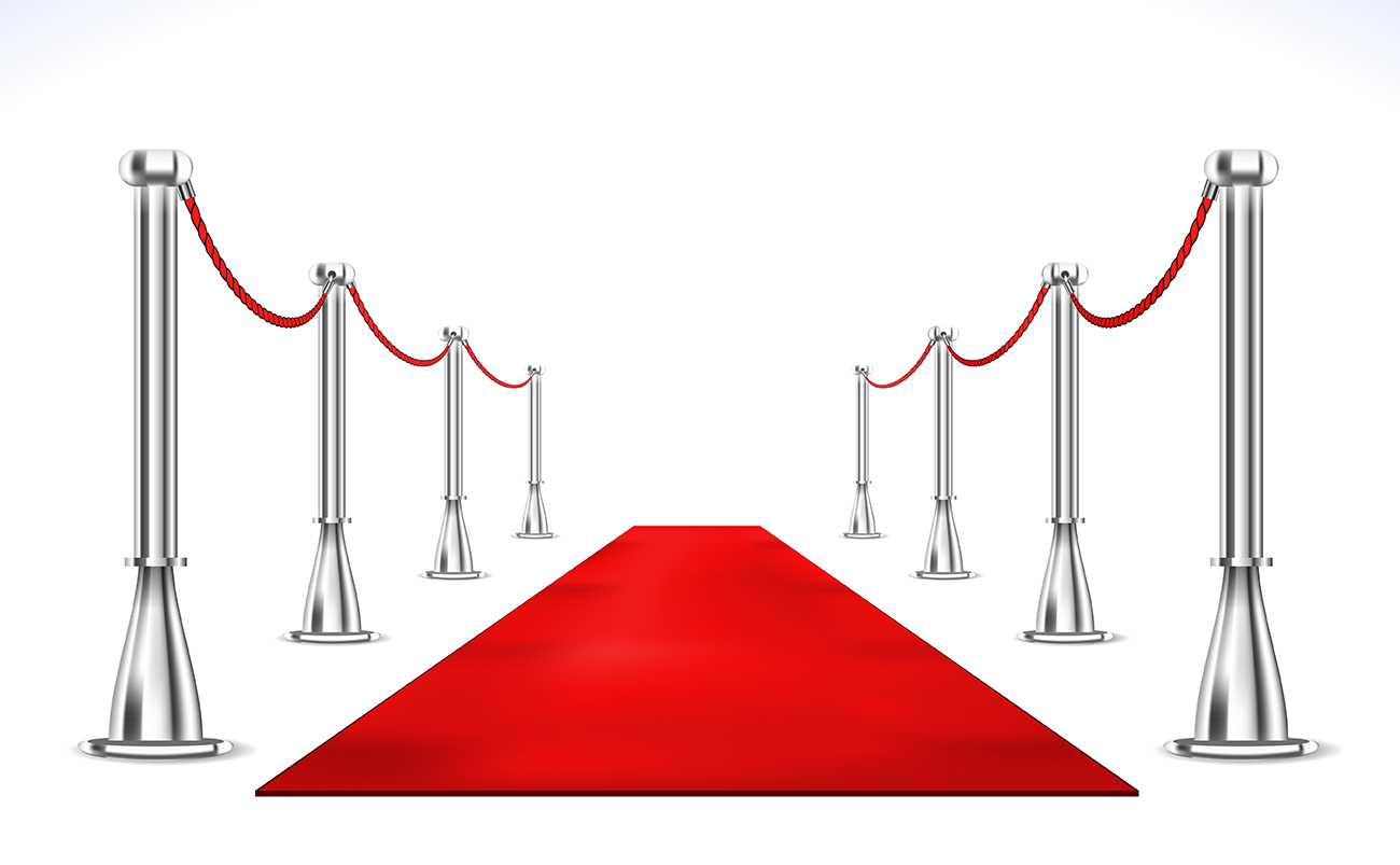 红地毯和银色金属贵宾柱子矢量素材