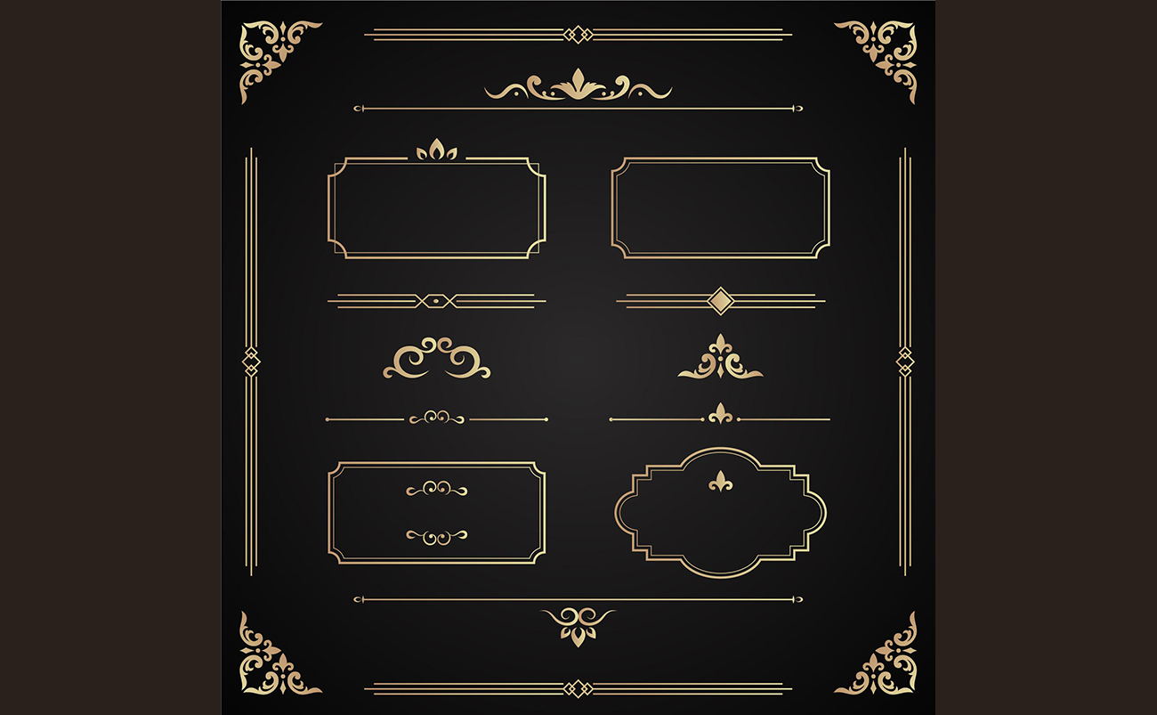 经典金色欧式矢量边框元素