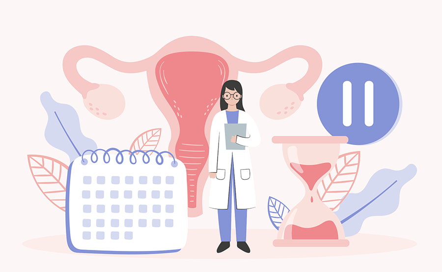 妇科宫颈癌插画矢量素材