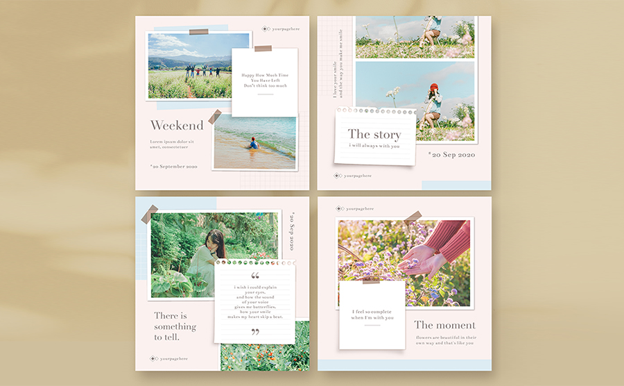 小红书风格模板图片海报素材PSD