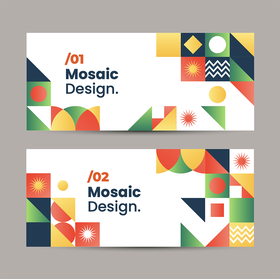 彩色抽象简洁几何图形背景板模板矢量素材