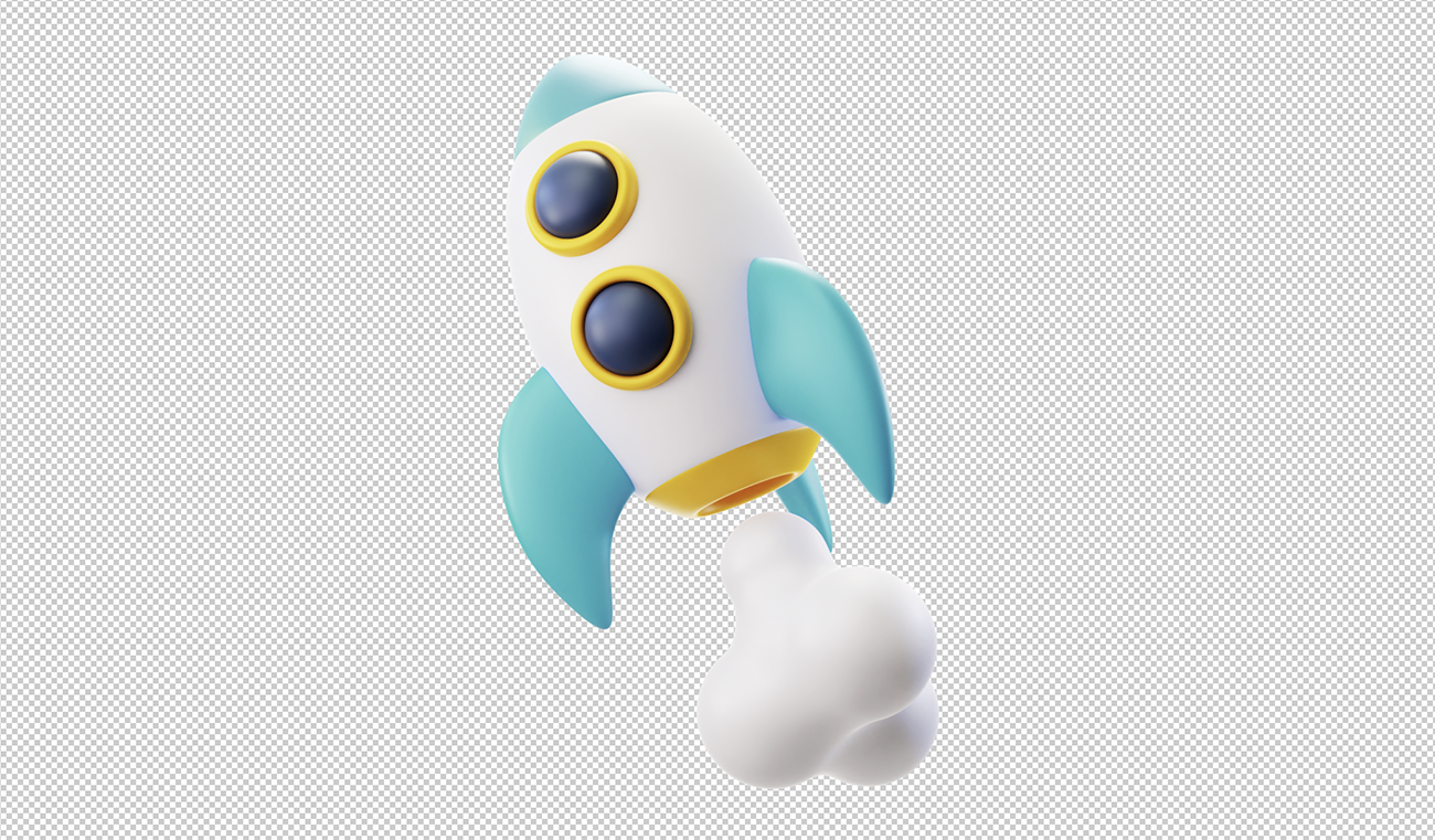 3D火箭透明免抠素材