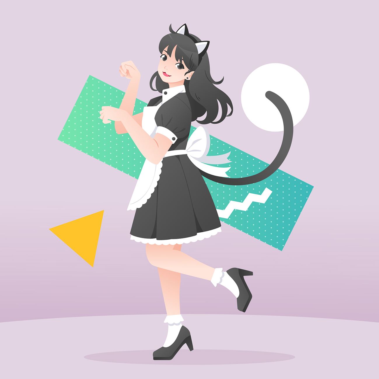 4组可爱纯洁的女孩形象插画