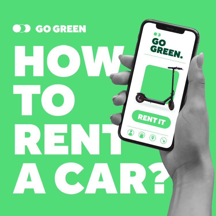 时尚绿色系平衡车海报PSD文件