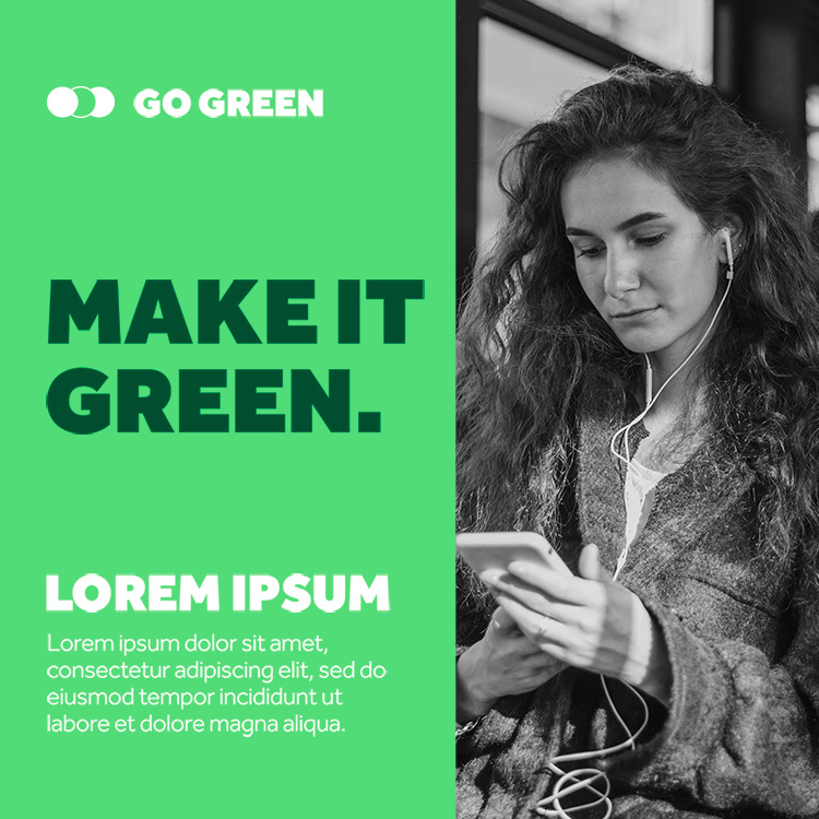 时尚绿色系平衡车海报PSD文件