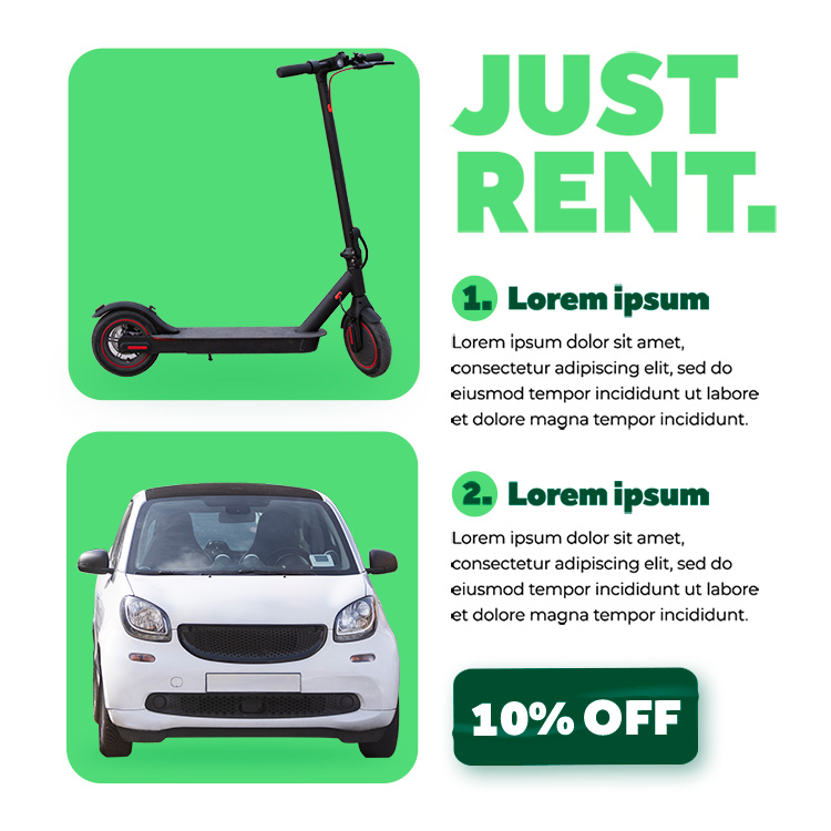 时尚绿色系平衡车海报PSD文件