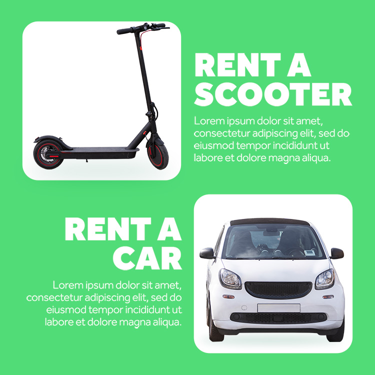 时尚绿色系平衡车海报PSD文件