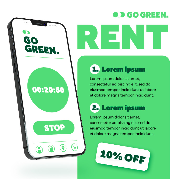 时尚绿色系平衡车海报PSD文件