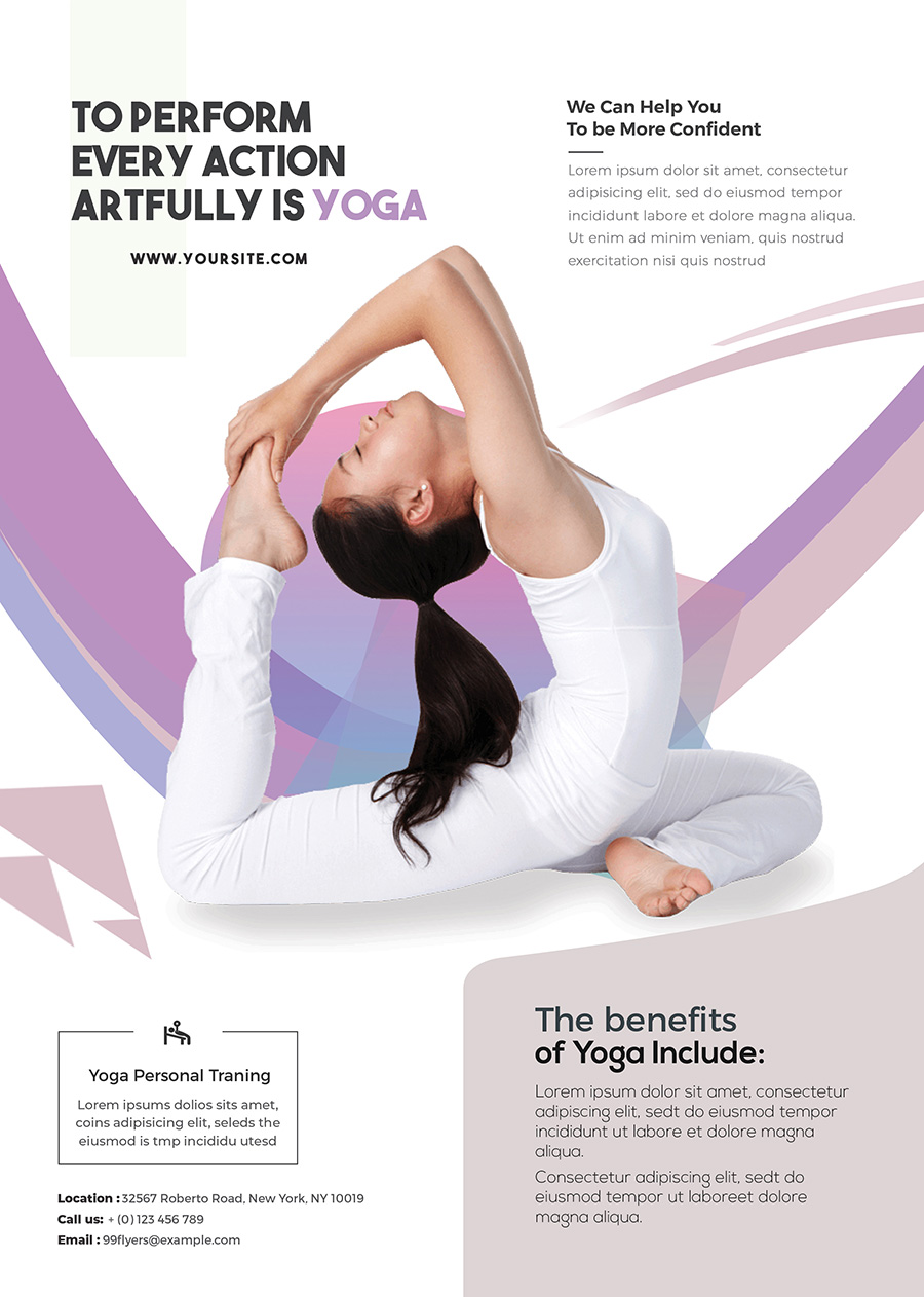 瑜伽课程与美女老师海报PSD
