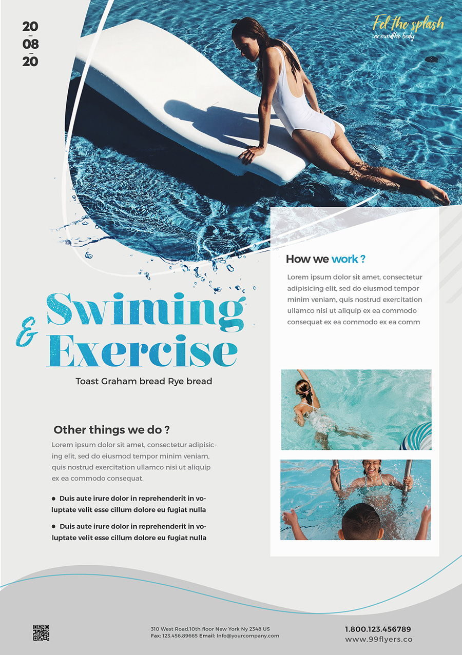 游泳课程海报PSD文件