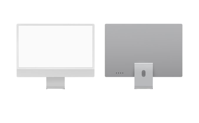 MAc苹果电脑台式机正面与背面免抠素材