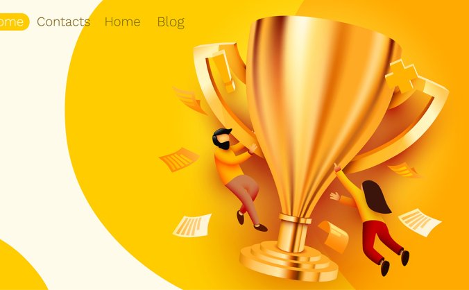 一款精美的矢量奖杯插画