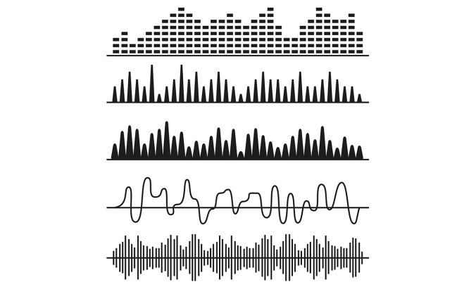 音波声浪音浪几何曲线素材矢量AI