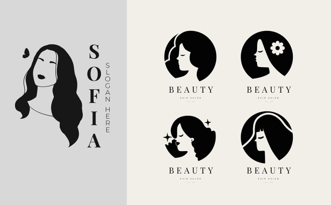26个可以当logo的年轻女性剪影图形设计